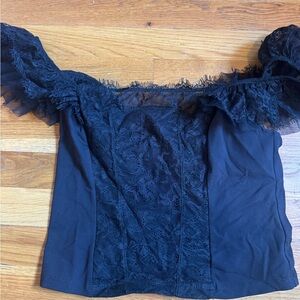 Black Lace Off-Shoulder Top